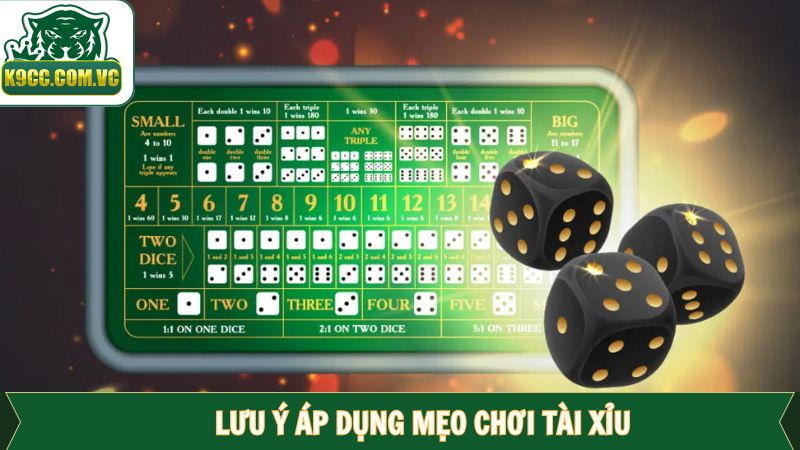 Mẹo Chơi Tài Xỉu - Bí Quyết Ôm Trọn Tiền Thưởng Từ K9CC 4 Một vài lưu ý khi áp dụng mẹo chơi tài xỉu